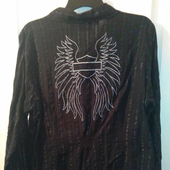 Womens Harley Davidson Button up Top Size XL - Picture 3 of 4